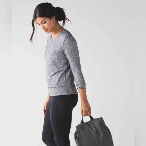 Lululemon Rush Hour Long SleeveRunning Luon Spray Jacquard White Black 6 - Picture 4 of 13